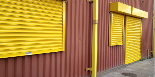 solid steel retail shutter